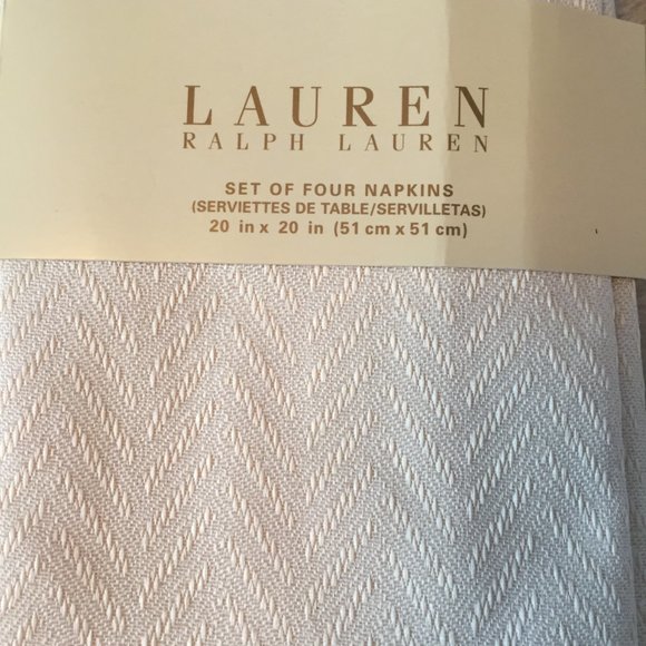 Ralph Lauren set of 8 napkins cream - Picture 4 of 5